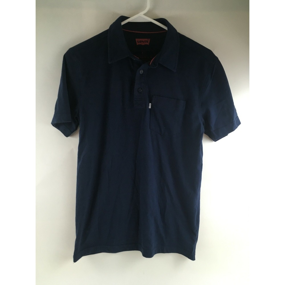 Levi Strauss & Co Shirt Men's Size Small Navy Blue Polo  Pocket Short Sleeve
